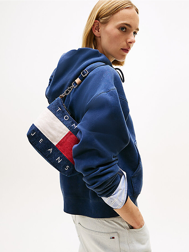 Kadın TJW Archive Denim Omuz Çantası Mavi  AW0AW182131AF