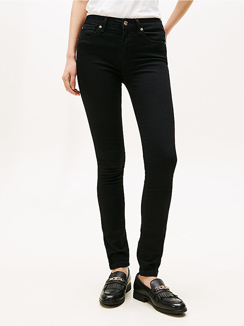 Kadın Denim Black Como Skinny Jean Pantolon Siyah WW0WW467201BY