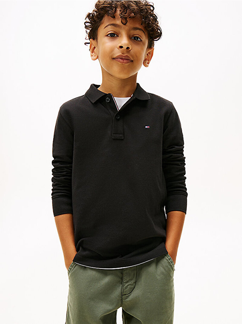 Erkek Çocuk Regular Polo T-shirt Siyah KB0KB09664BDS