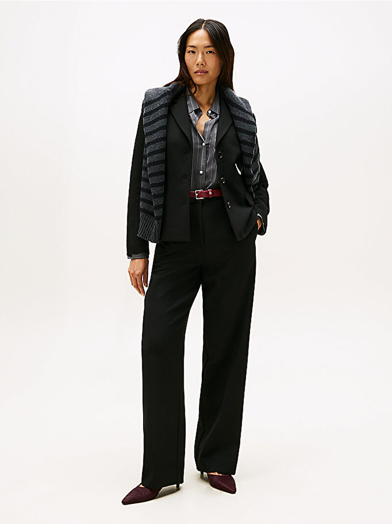 Kadın Punto Tonal Crest Blazer Siyah WW0WW46660BDS