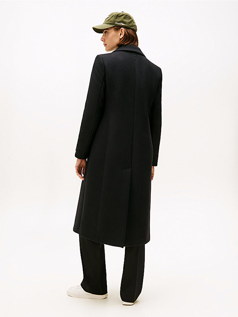 Kadın Classic Wool Regular Kaban Siyah WW0WW47445BDS