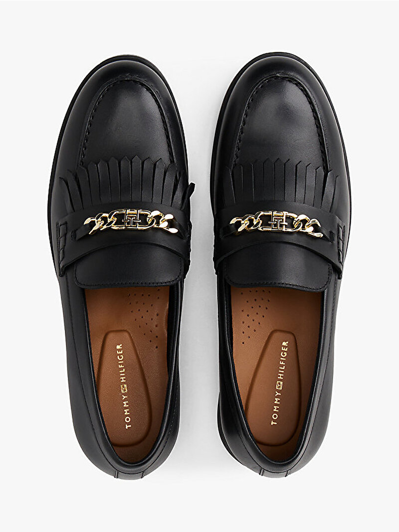 Kadın TH Chain Fringe Loafer Siyah FW0FW08971BDS
