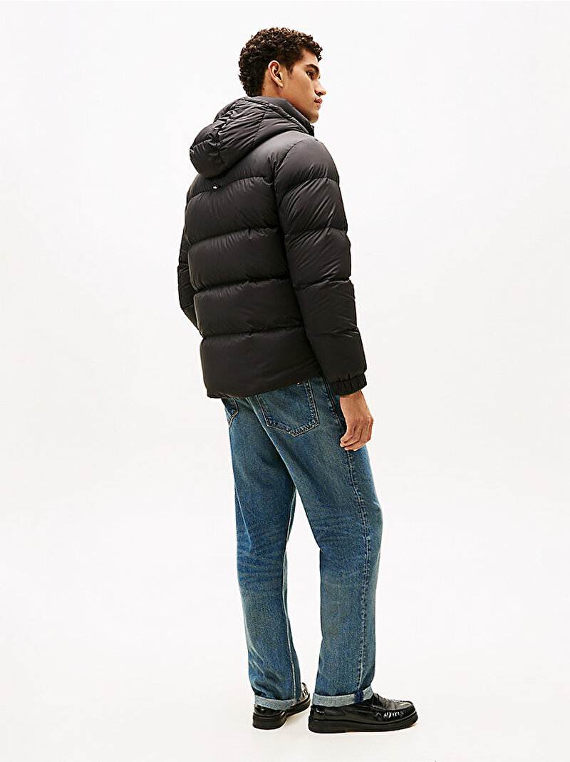 Erkek Mix down Hooded Puffer Mont Siyah MW0MW40613BDS