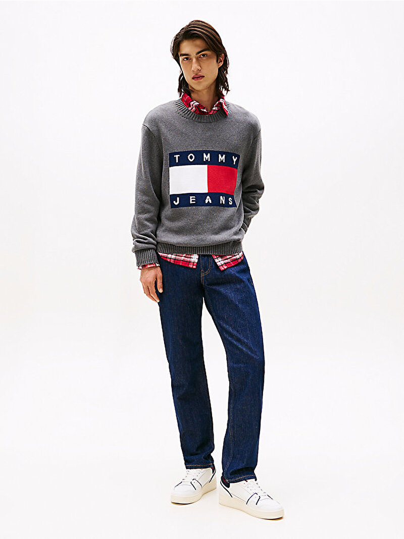 Erkek TJM Regular Melange Flag Kazak Siyah DM0DM22105PU2