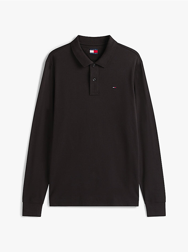 Erkek TJM Slim Placket Polo T-shirt Siyah DM0DM20232BDS