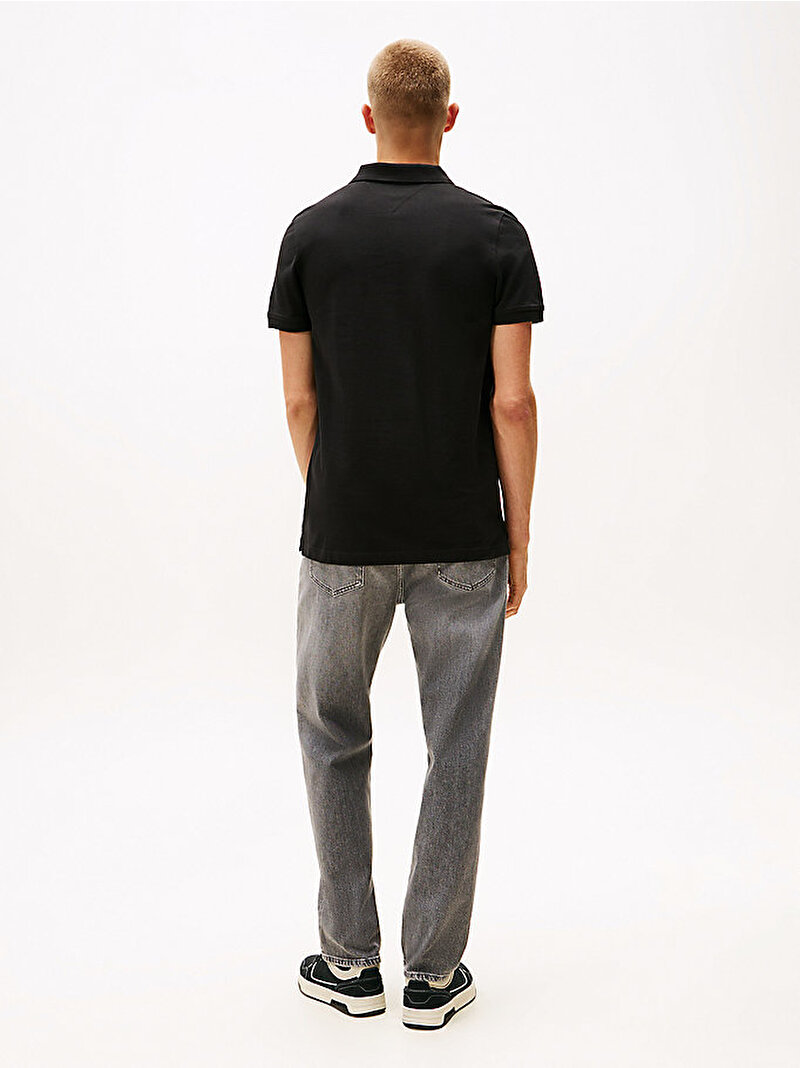 Erkek TJM Slim Placket Polo T-shirt Siyah DM0DM20676BDS