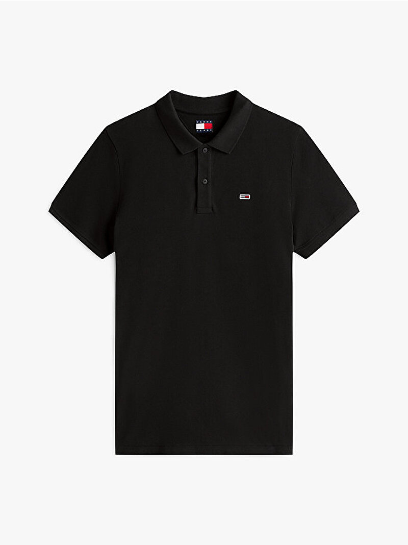 Erkek TJM Slim Placket Polo T-shirt Siyah DM0DM20676BDS