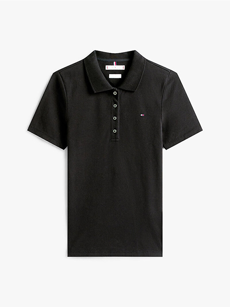 Kadın 1985 Regular Pique Polo T-shirt Siyah WW0WW43225BDS