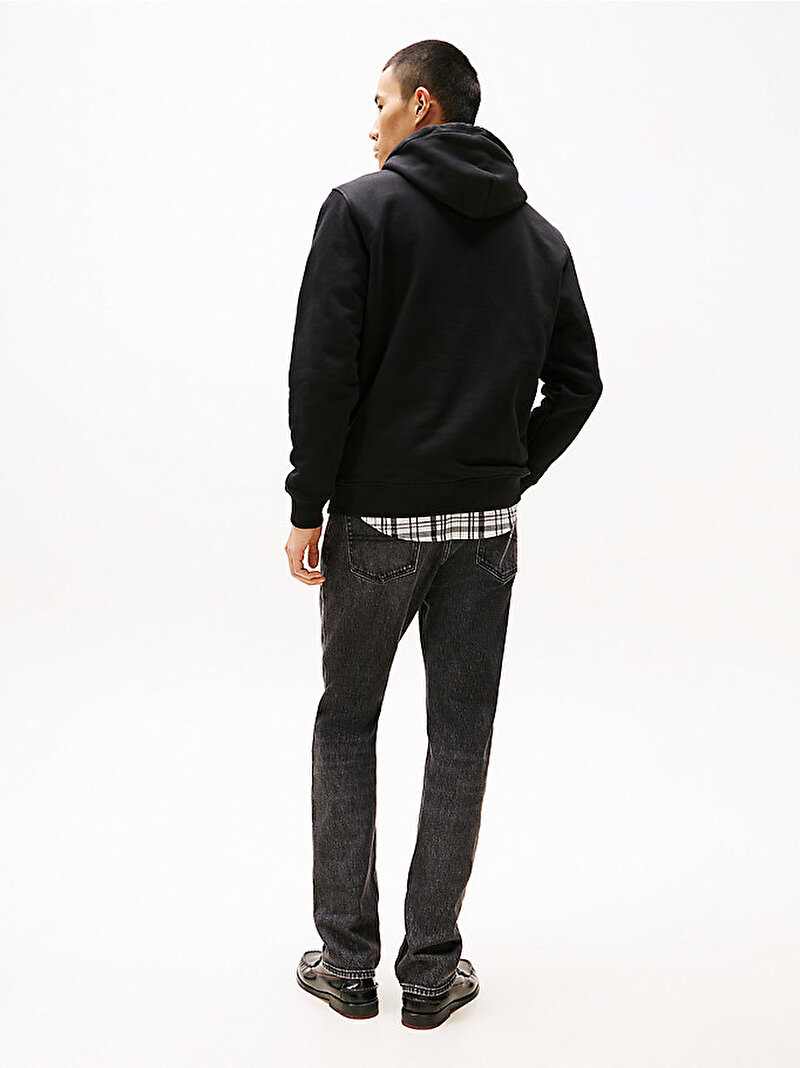 Erkek TJM Regular Badge Hoodie Siyah DM0DM20258BDS