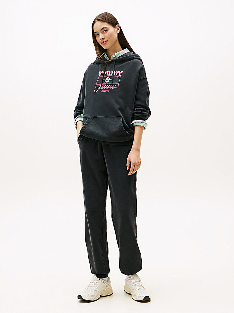 Kadın TJW Crest Flag Hoodie Siyah DW0DW22169BDS