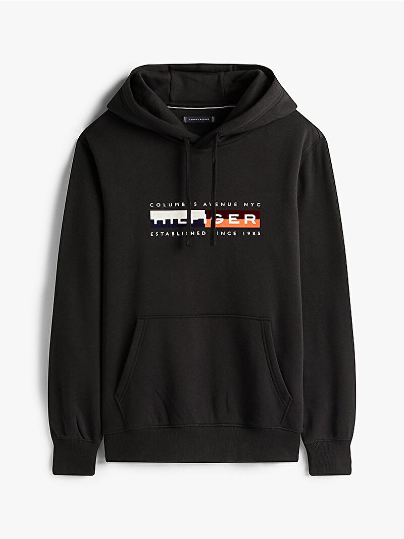 Erkek TH Colour Black Graphic Sweatshirt Siyah MW0MW40041BDS