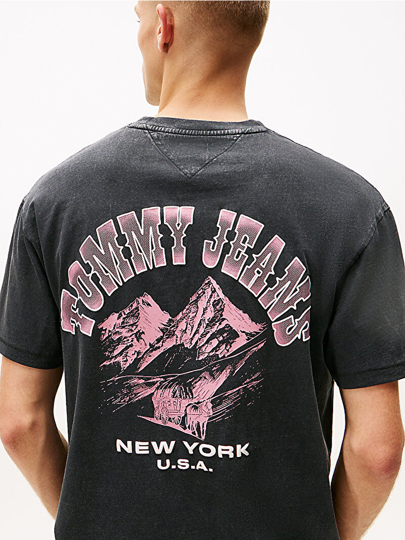 Erkek TJM Relax Novelty T-shirt Siyah DM0DM22060BDS