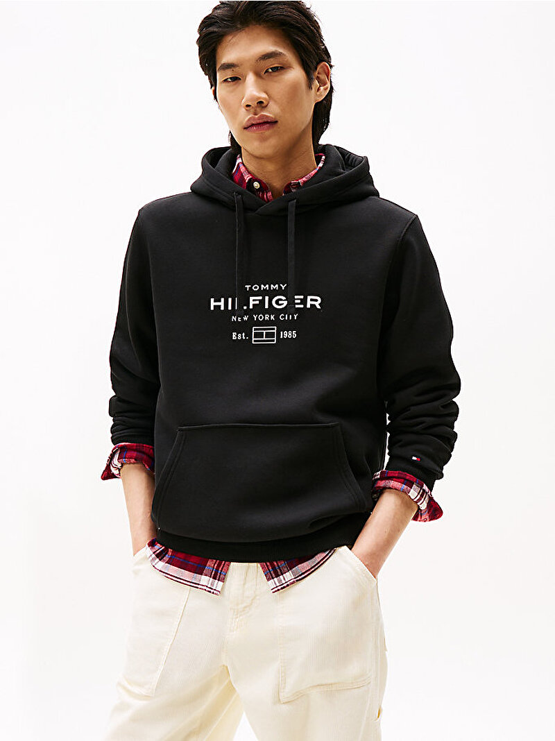 Erkek Oval Graphic Hoodie Siyah MW0MW40864BDS