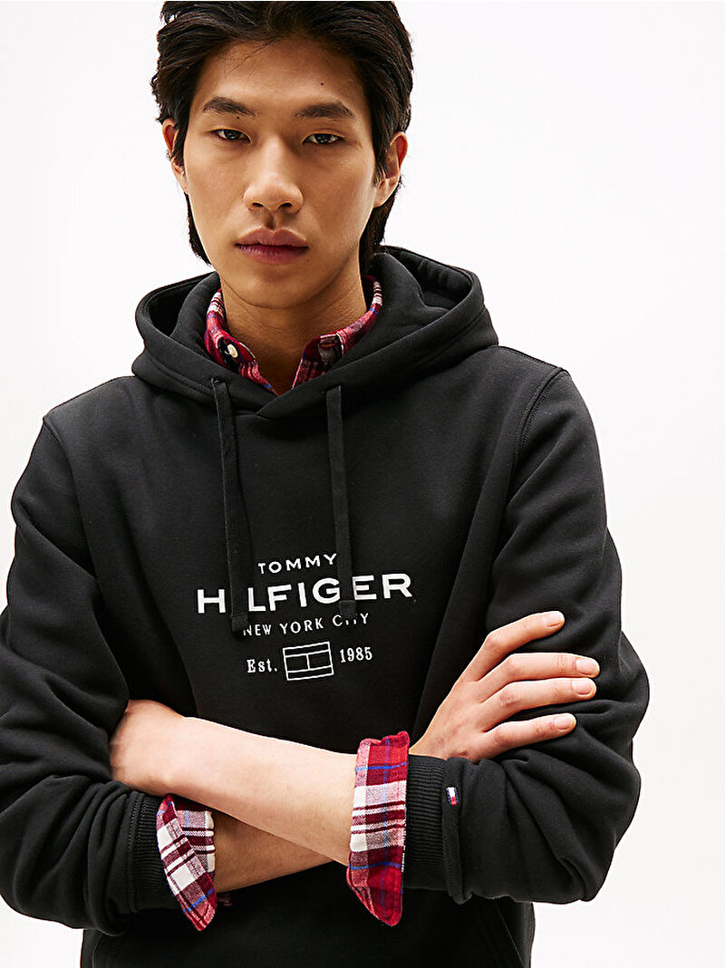 Erkek Oval Graphic Hoodie Siyah MW0MW40864BDS