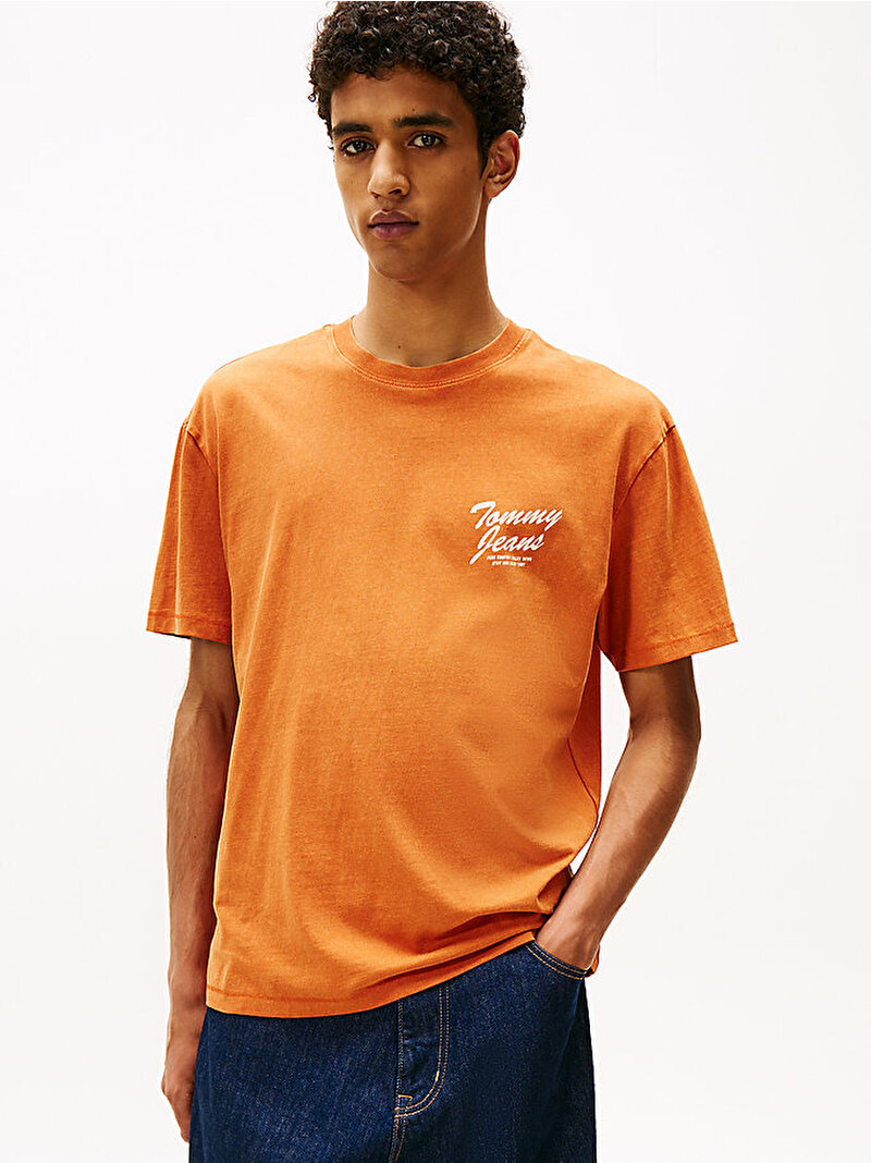 Erkek TJM Relax Novelty T-shirt Turuncu DM0DM22060SZZ