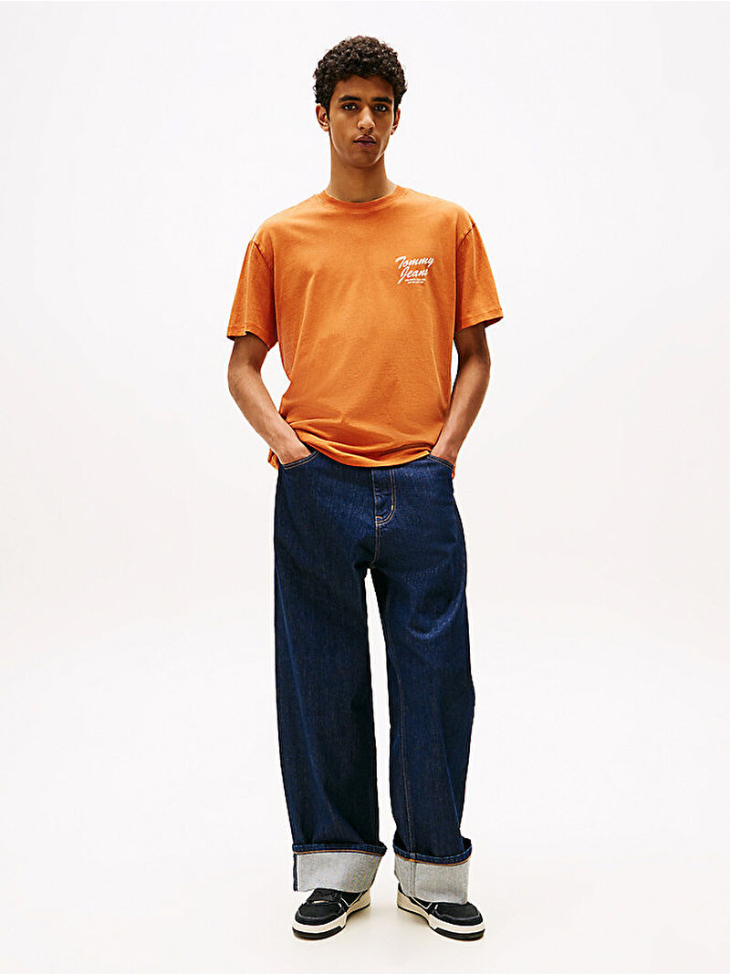 Erkek TJM Relax Novelty T-shirt Turuncu DM0DM22060SZZ