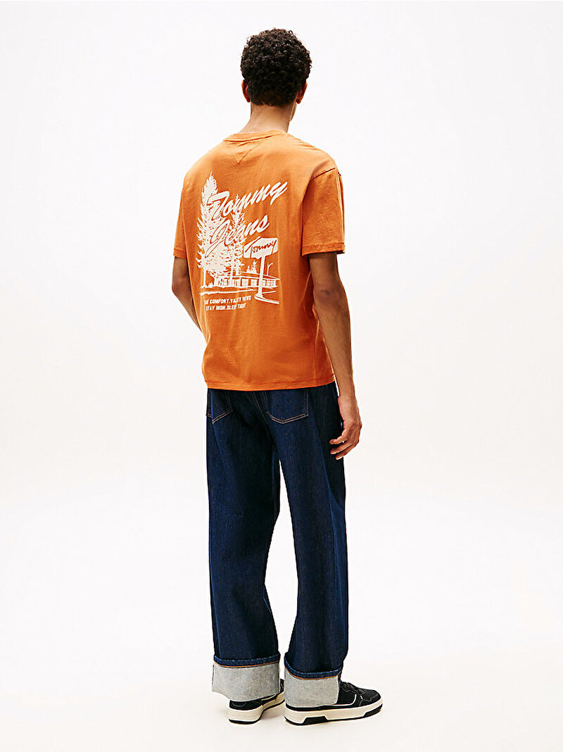 Erkek TJM Relax Novelty T-shirt Turuncu DM0DM22060SZZ