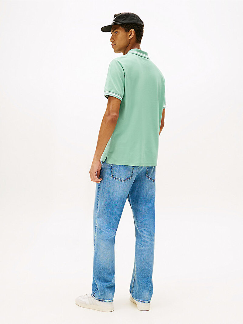 Erkek TJM Regular Tipped Polo T-shirt Yeşil DM0DM21846MAS
