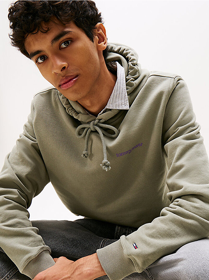 Erkek TJM Regular Blur Sweatshirt Yeşil DM0DM22112M1L