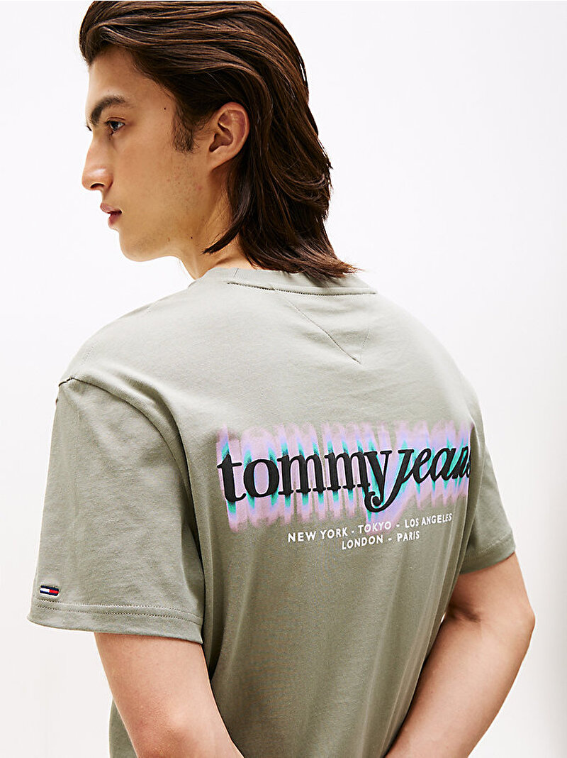 Erkek TJM Regular Blur T-shirt Yeşil DM0DM21982M1L