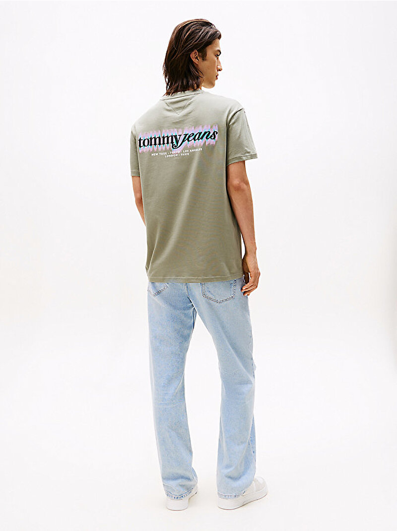 Erkek TJM Regular Blur T-shirt Yeşil DM0DM21982M1L