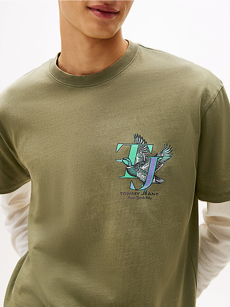 Erkek TJM Relax Novelty T-shirt Yeşil DM0DM22060MRH