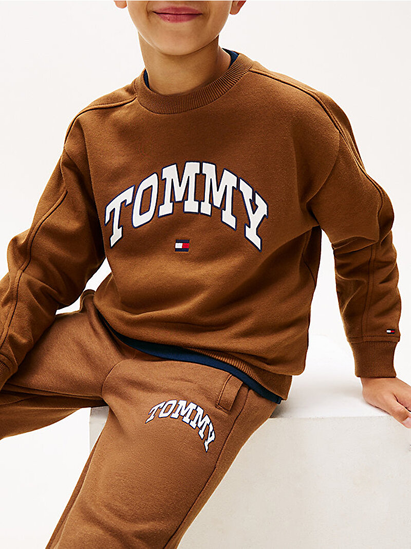 Erkek Çocuk Varsity Raised Print Eşofman Altı Bej  KB0KB09905GVP