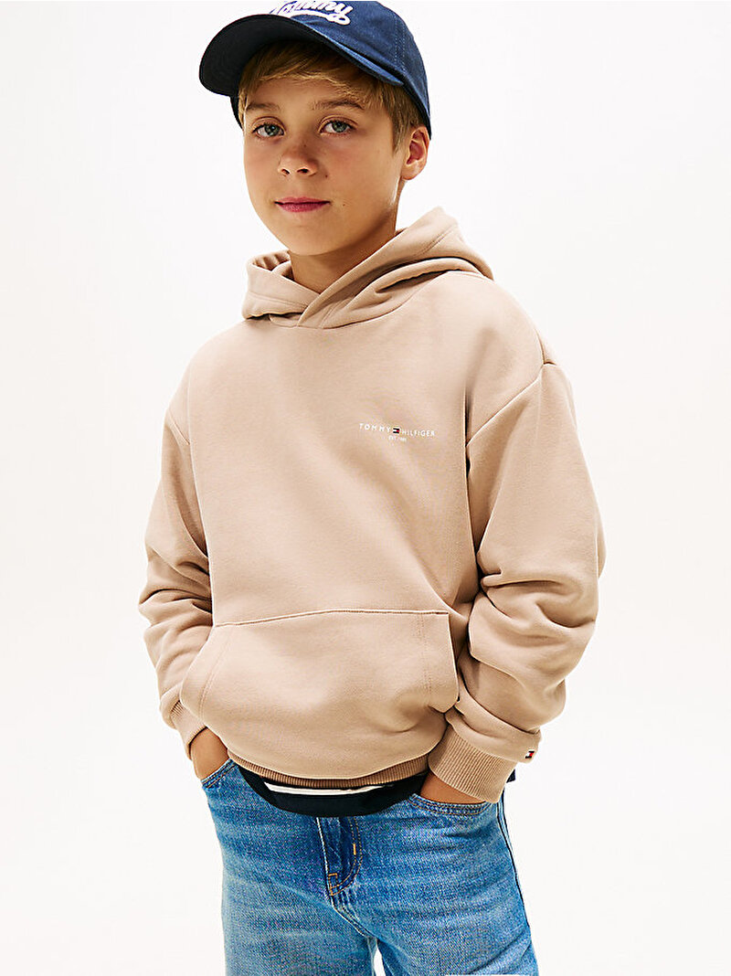 Çocuk Unisex Mini Corp Hoodie Bej  KS0KS00660GUQ