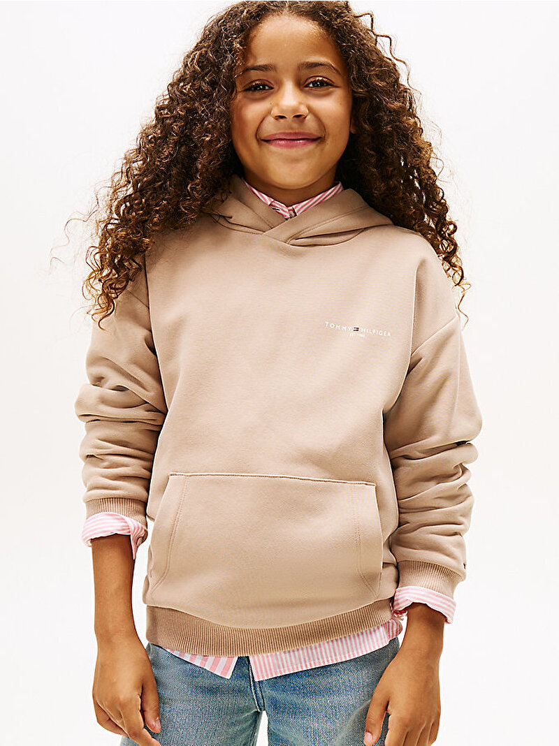 Çocuk Unisex Mini Corp Hoodie Bej  KS0KS00660GUQ
