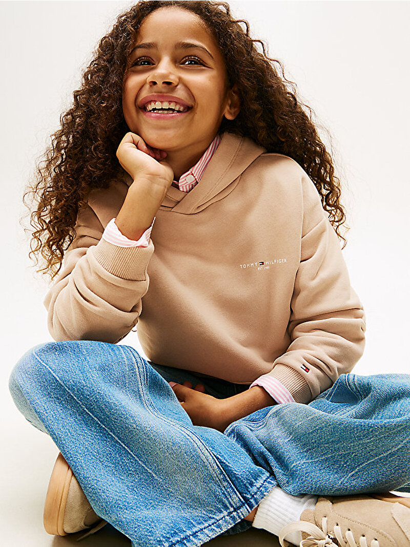 Çocuk Unisex Mini Corp Hoodie Bej  KS0KS00660GUQ