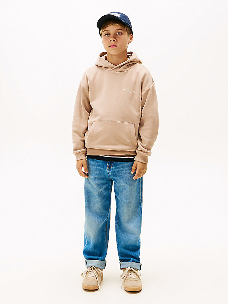 Çocuk Unisex Mini Corp Hoodie Bej  KS0KS00660GUQ