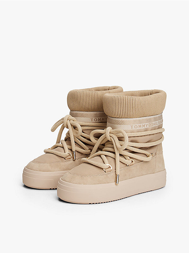 Kadın Tommytech Logotape Bot Bej  FW0FW08998ACC