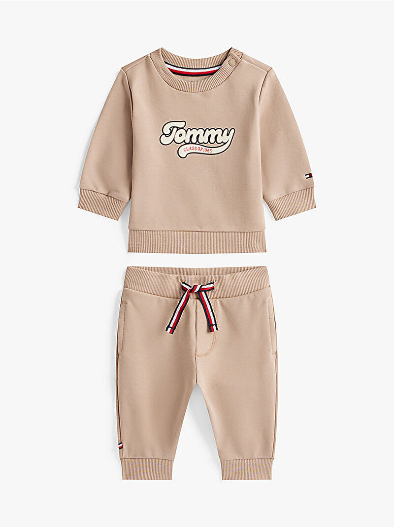 Bebek Tommy Graphic Eşofman Takım Bej  KN0KN02109GUQ