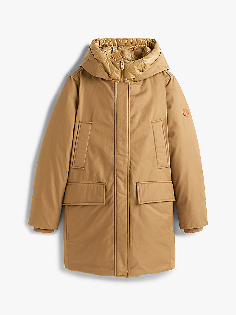 Kadın Padded Naylon Regular Parka Bej  WW0WW46533RBC