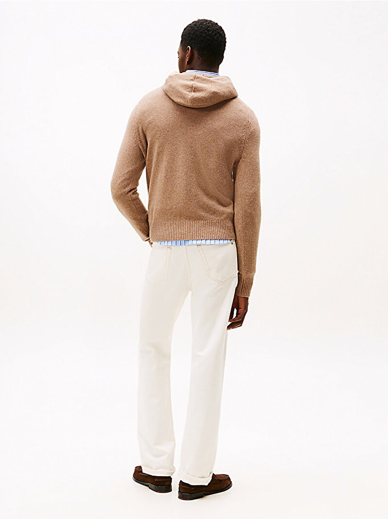 Erkek Lamswool Hoodie Kazak Bej  MW0MW40438RE5