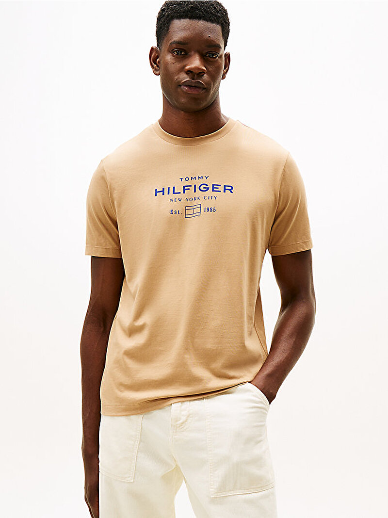 Erkek Essential Stack Graphic T-shirt Bej  MW0MW40002GV7