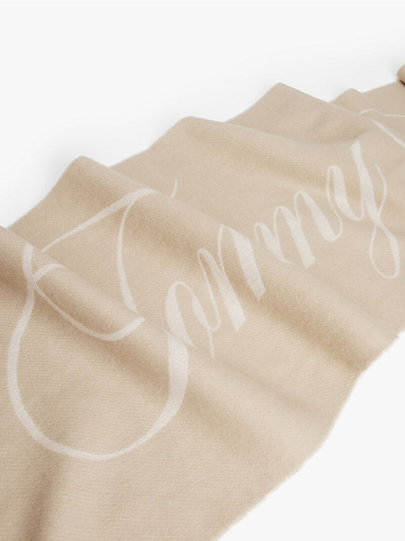 Kadın Tommy Logo Atkı Bej  AW0AW17786RBT