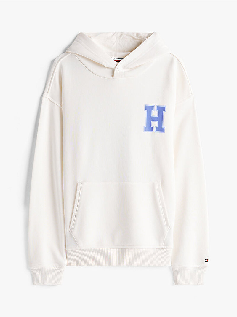 Erkek Çocuk Varsity Multi Badge Sweatshirt Beyaz  KB0KB10177YA8