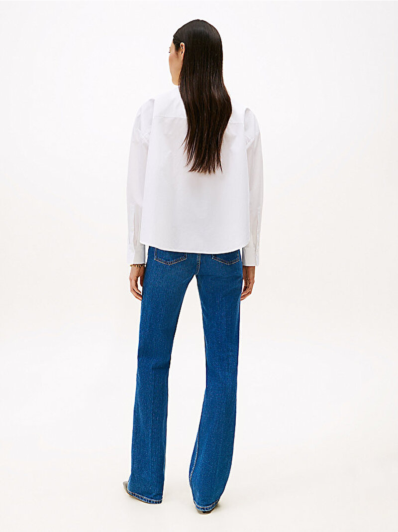 Kadın Poplin Bow Collar Gömlek Beyaz  WW0WW48399YCF