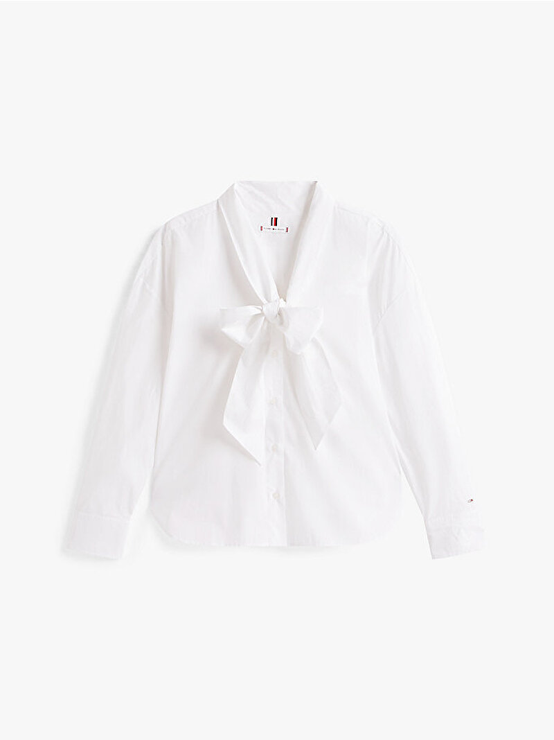 Kadın Poplin Bow Collar Gömlek Beyaz  WW0WW48399YCF
