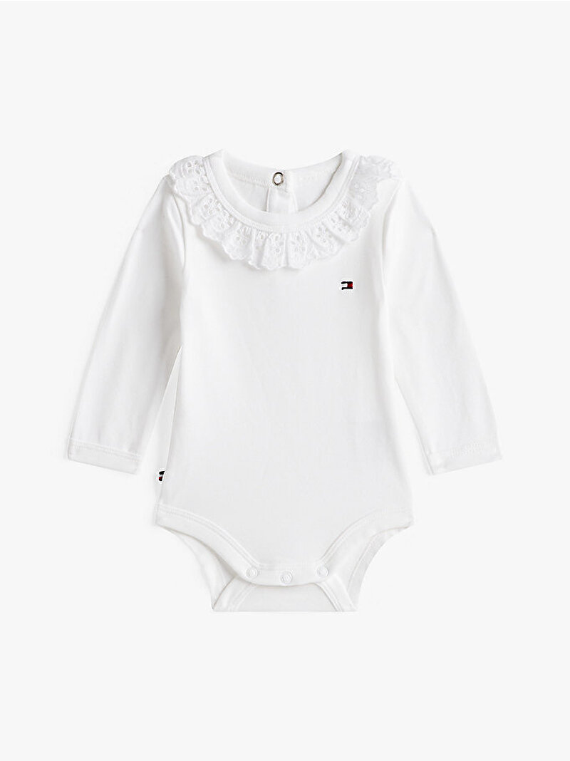 Bebek Broderie Collar Body Beyaz  KN0KN02096YBR