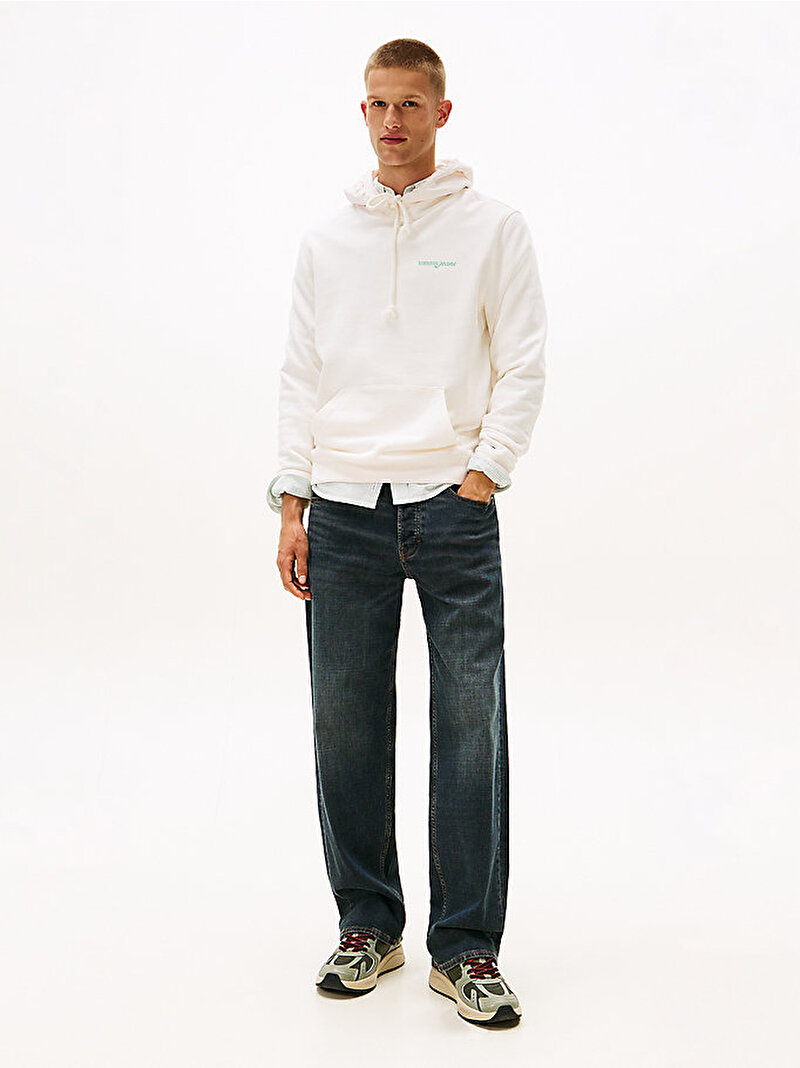 Erkek TJM Regular Blur Sweatshirt Beyaz  DM0DM22112YBH