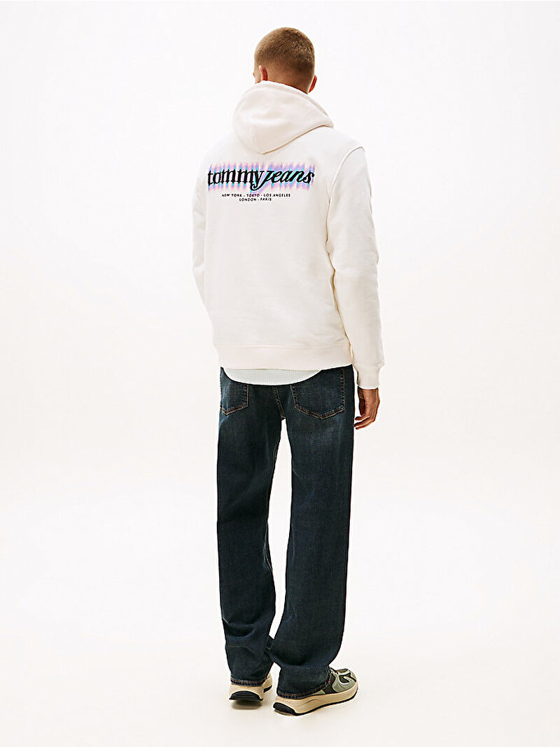 Erkek TJM Regular Blur Sweatshirt Beyaz  DM0DM22112YBH