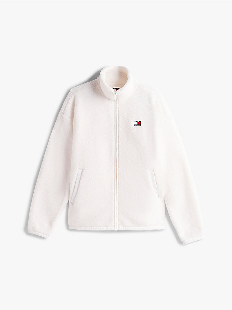 Kadın TJW Zip Through Badge Hoodie Beyaz  DW0DW21596YBH