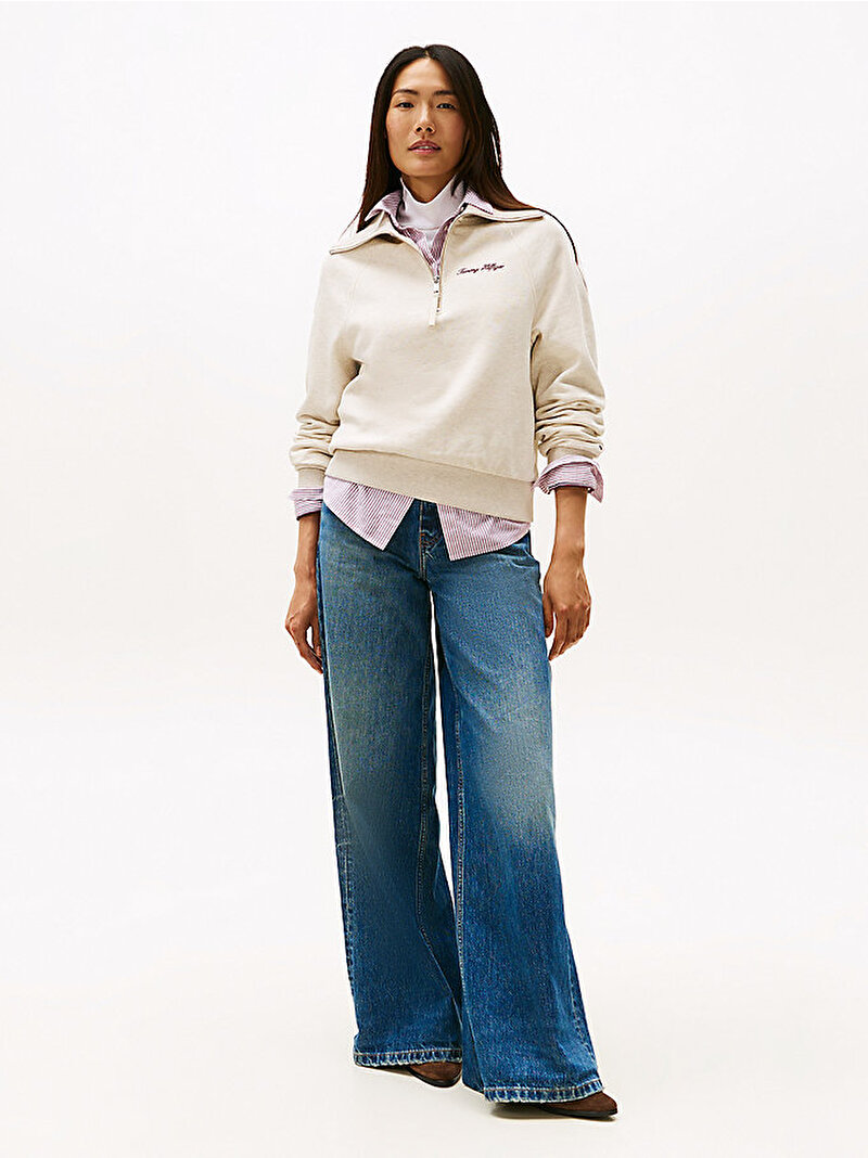 Kadın Classic Sweatshirt Beyaz  WW0WW46632ADK