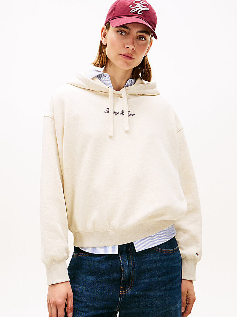 Kadın Classic Fleece Sweatshirt Beyaz  WW0WW47459ADK