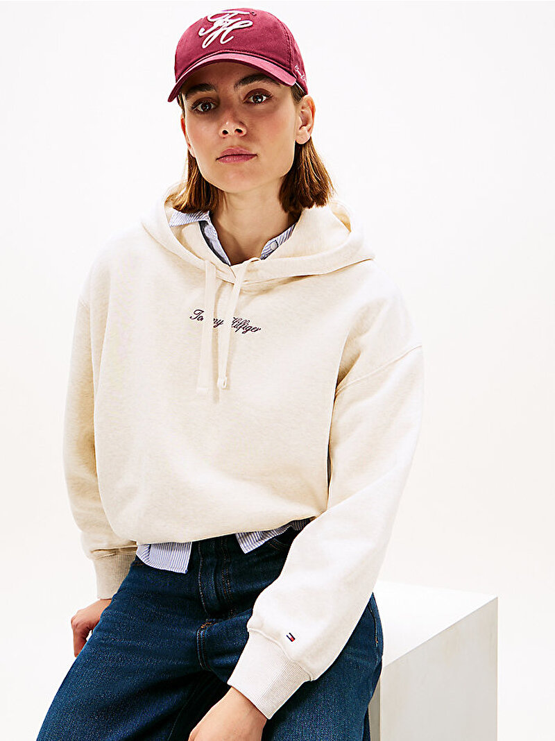 Kadın Classic Fleece Sweatshirt Beyaz  WW0WW47459ADK