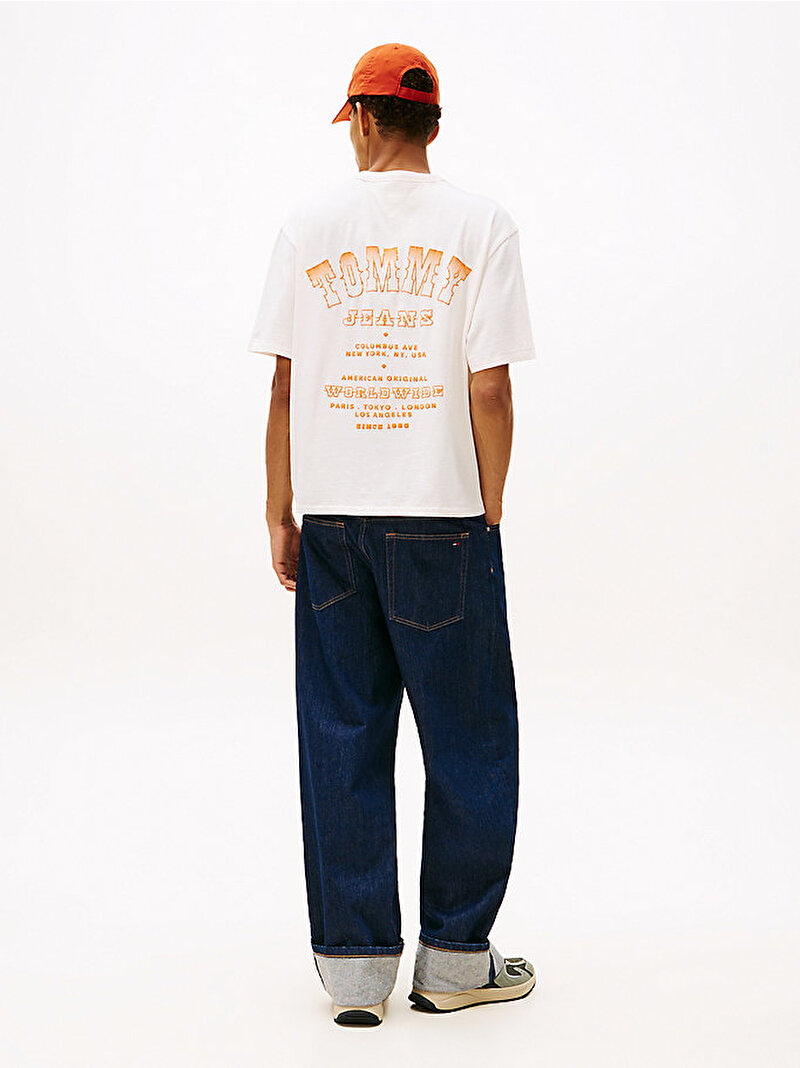 Erkek TJM 90s Western T-shirt Beyaz  DM0DM22059YBH