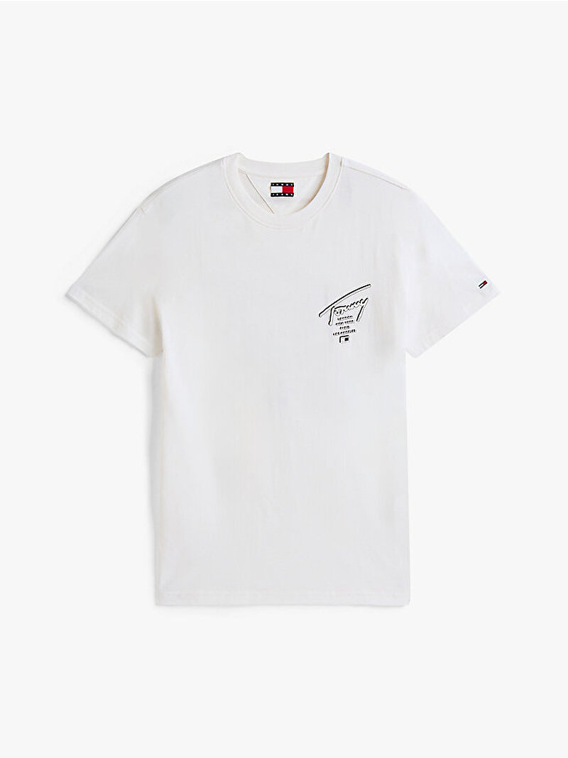 Erkek TJM Regular Sign City T-shirt Beyaz  DM0DM22120YBH