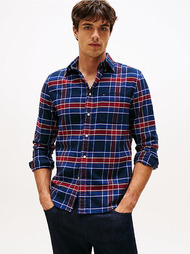 Erkek Hero Flannel Tartan Gömlek Çok renkli MW0MW404730MS